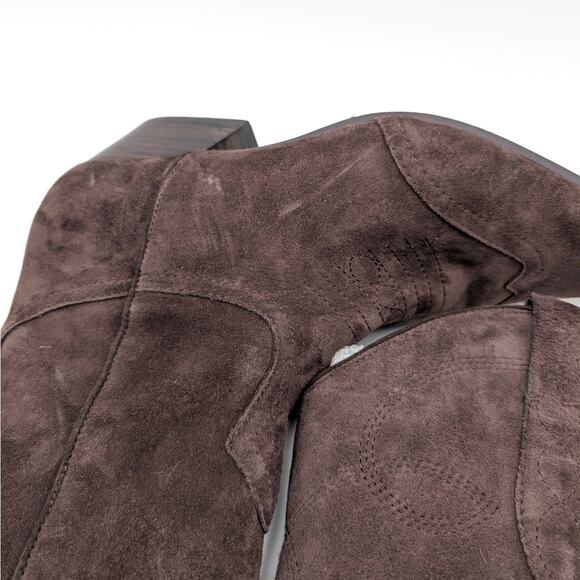 Steve Madden Dollie Western Boots Women's Square Toe Brown Suede Size US8M EU39 - Picture 6 of 10